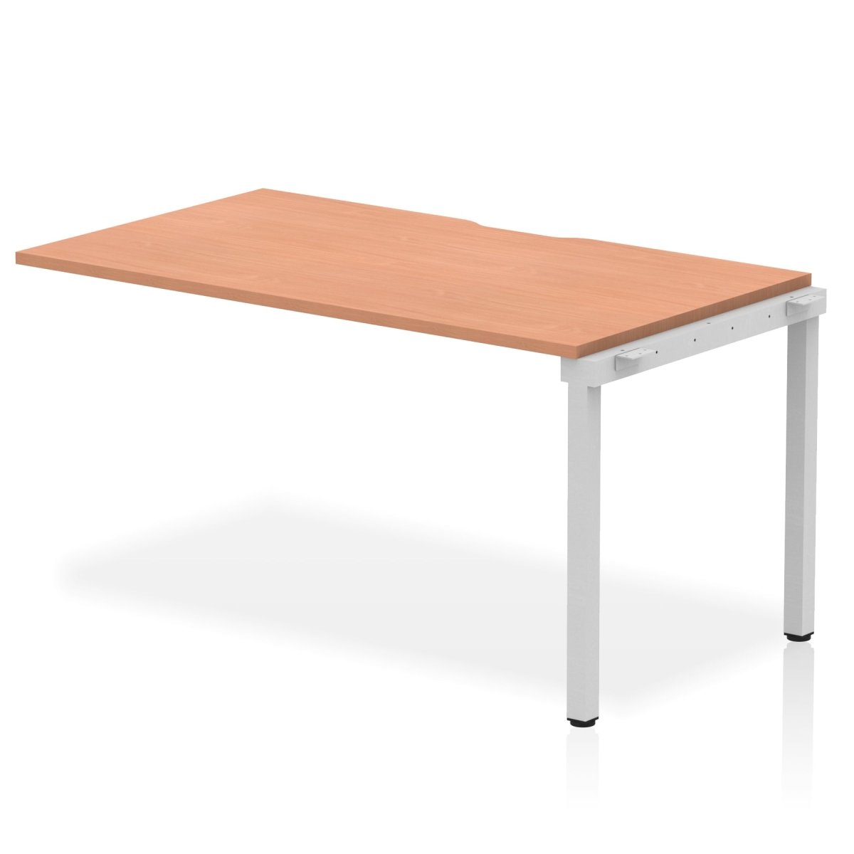 Office Bench Desk Evolve Plus Single Row Extension by Dynamic Beech 120  Wide Silver Wide