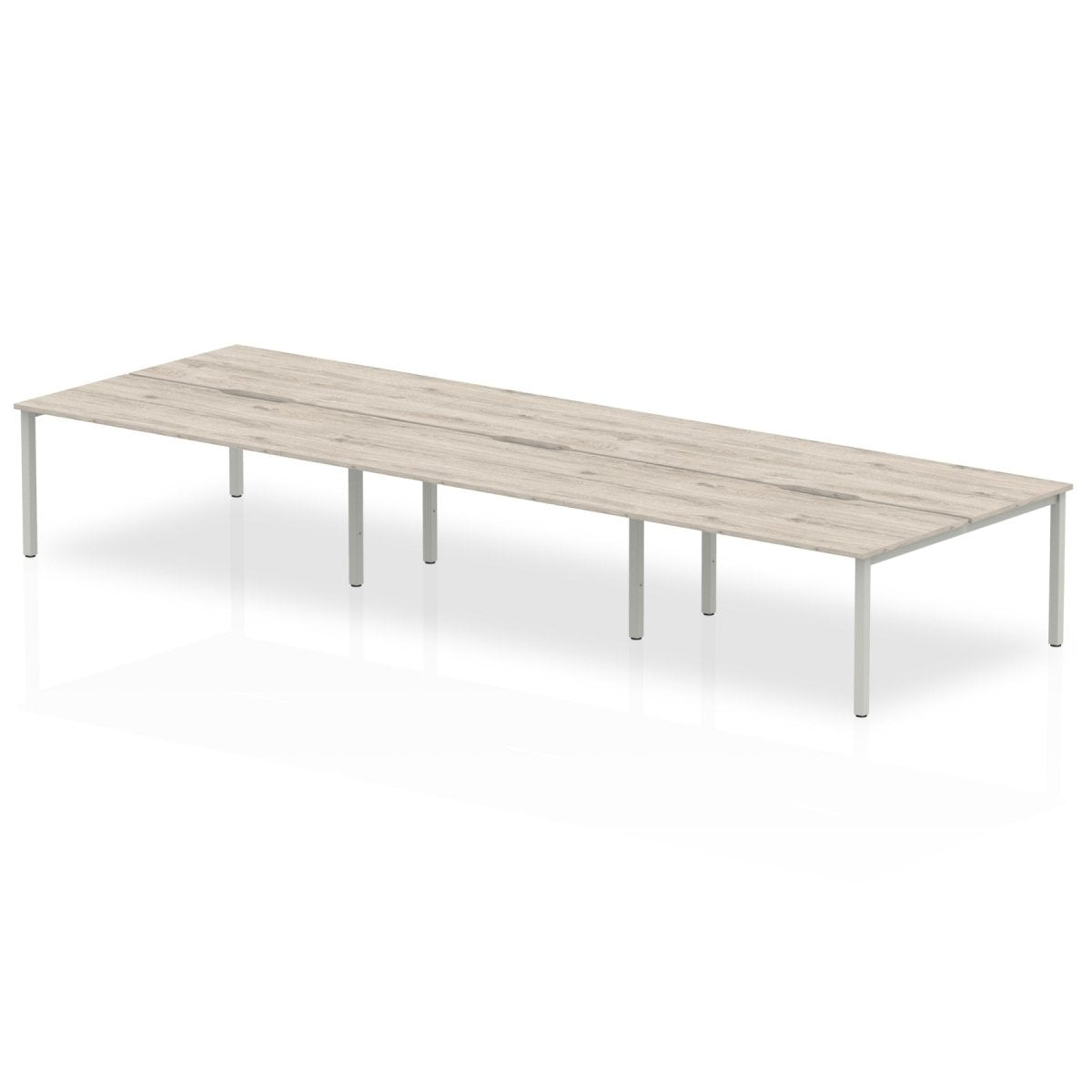Office furniture evolve-plus-b2b-desk-6-person Dynamic  Walnut Silver  160 Wide