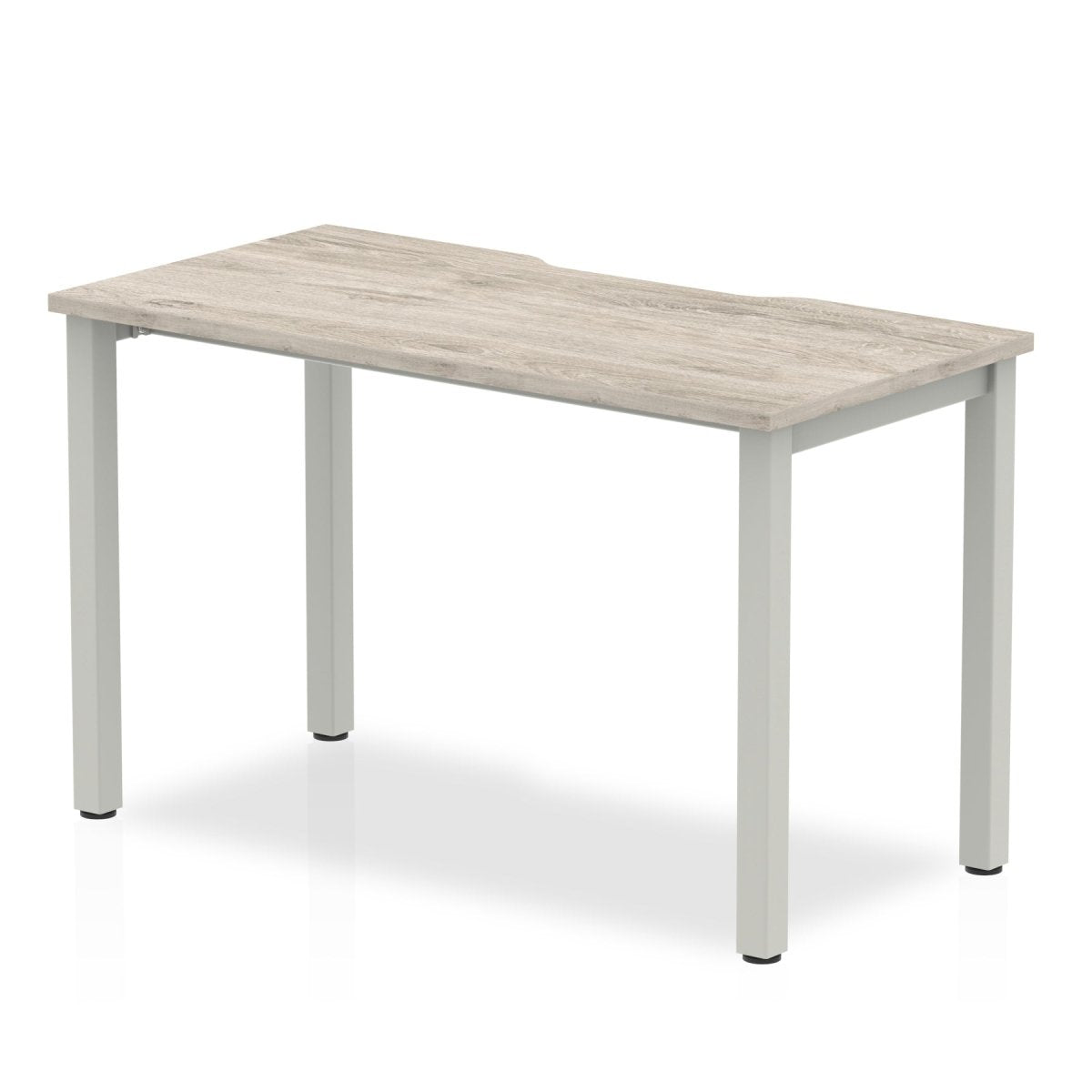 Office furniture evolve-plus-single-starter-desk Dynamic  Grey Oak 120  Wide Silver Wide