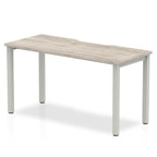 Office furniture evolve-plus-single-starter-desk Dynamic  Grey Oak 140  Wide Silver Wide