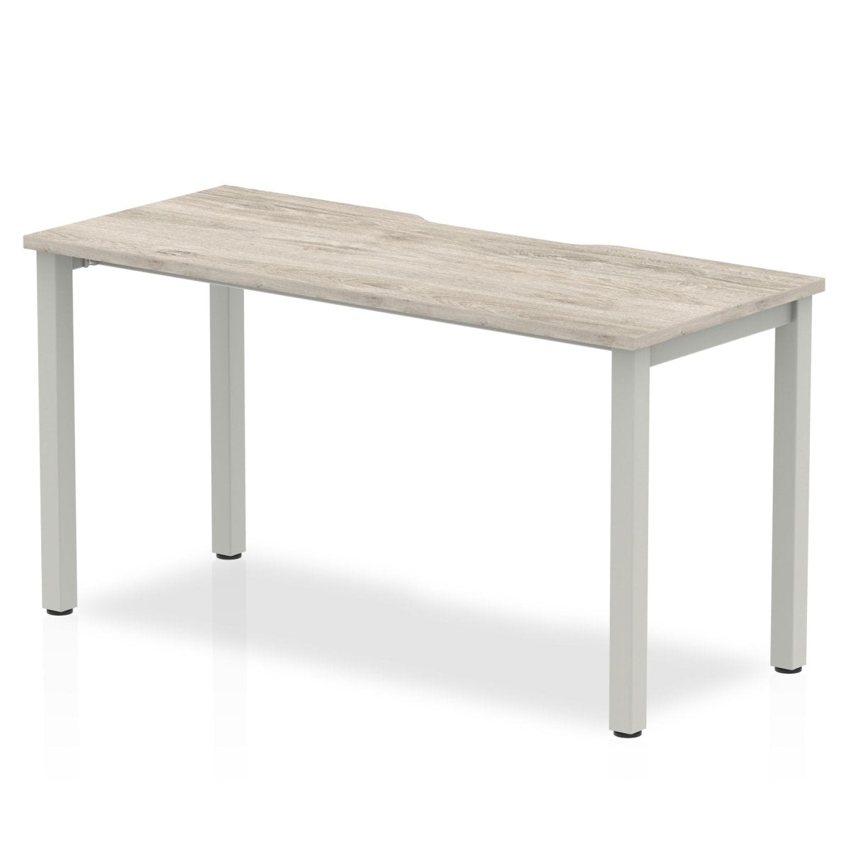 Office furniture evolve-plus-single-starter-desk Dynamic  Grey Oak 140  Wide Silver Wide