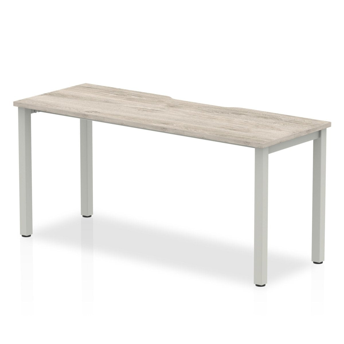 Office furniture evolve-plus-single-starter-desk Dynamic  Grey Oak 160  Wide Silver Wide