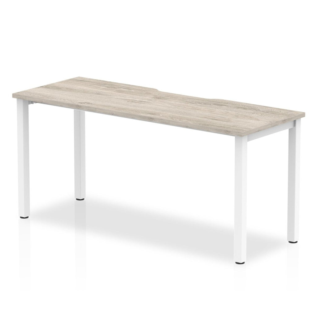 Office furniture evolve-plus-single-starter-desk Dynamic  Grey Oak 160  Wide White Wide