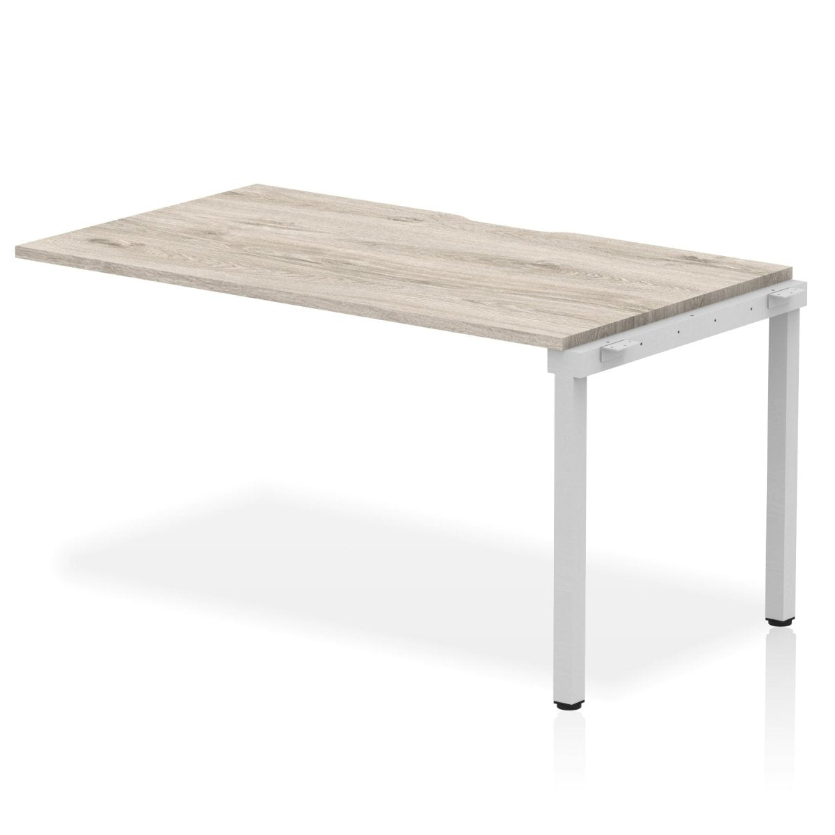 Office furniture evolve-plus-single-row-extension-desk Dynamic  Grey Oak 120  Wide Silver Wide