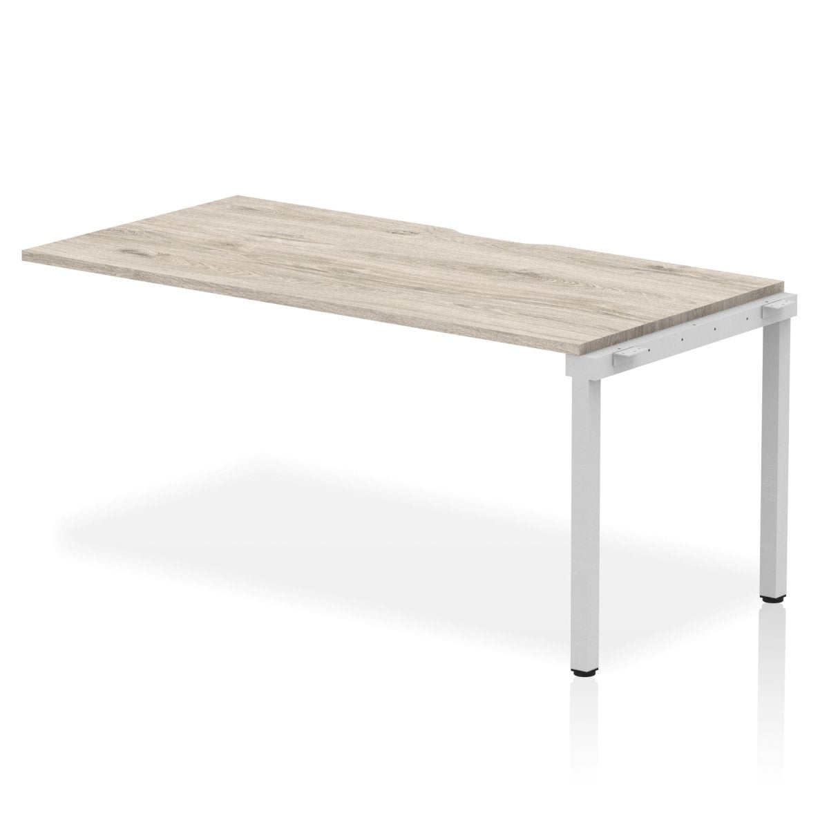 Office furniture evolve-plus-single-row-extension-desk Dynamic  Grey Oak 140  Wide Silver Wide