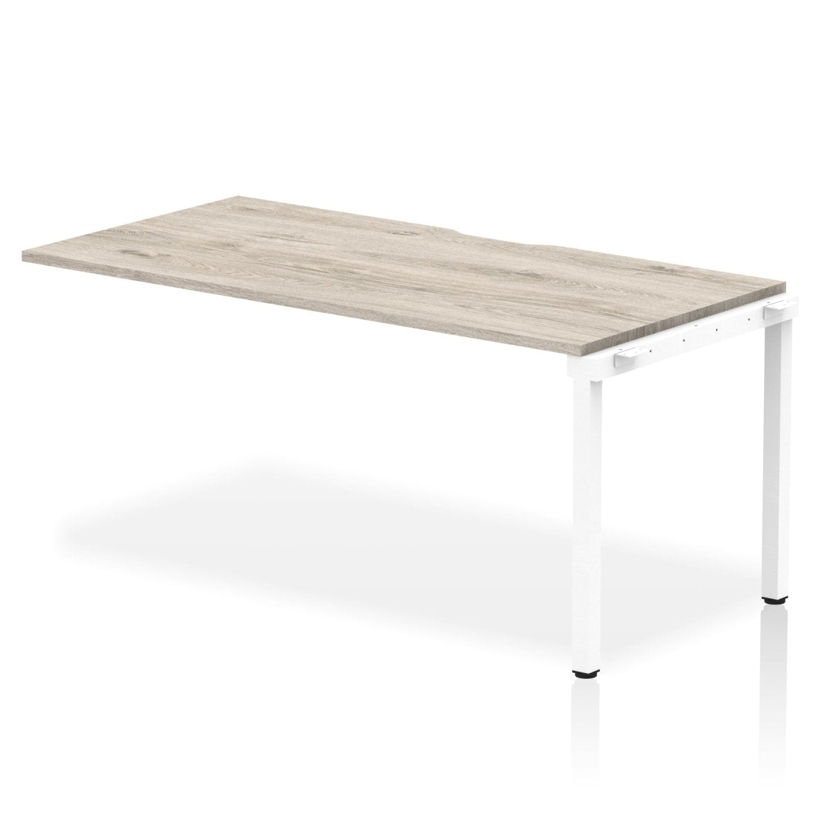 Office furniture evolve-plus-single-row-extension-desk Dynamic  Grey Oak 140  Wide White Wide