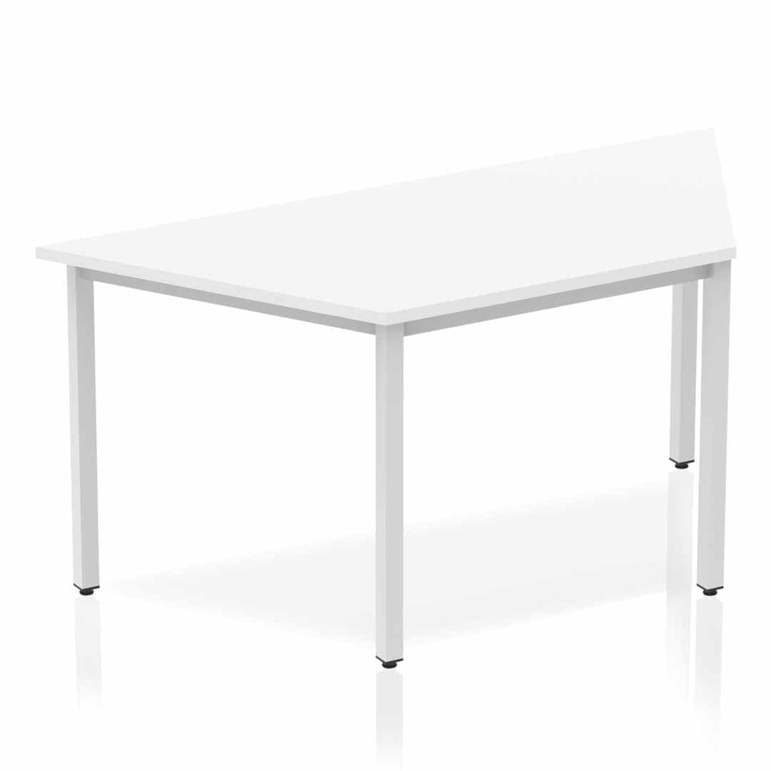 Office furniture impulse-trapezium-table-box-frame-leg Dynamic  White 160 Wide 
