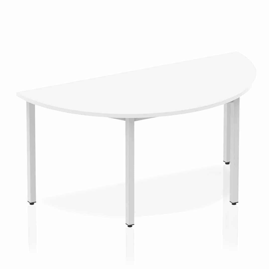 Office furniture impulse-semi-circle-table-box-frame-leg Dynamic  White 160 Wide 