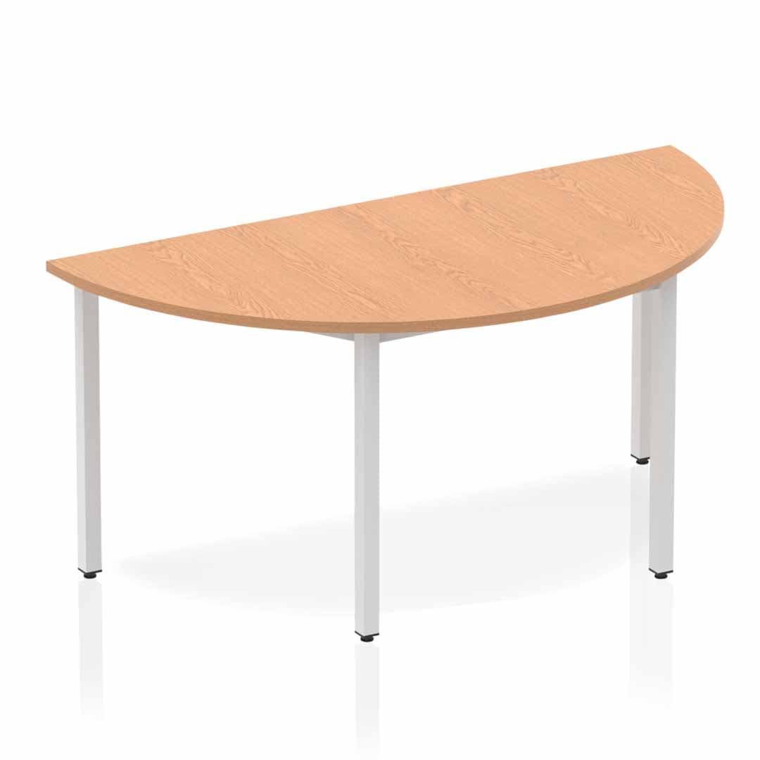 Office furniture impulse-semi-circle-table-box-frame-leg Dynamic  Oak 160 Wide 