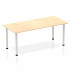 Office Table Impulse 180cm Straight Table With Post Leg Maple Silver Dynamic Office  