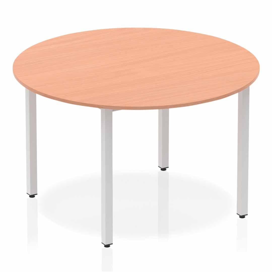 Office Table Round Impulse Circle Table With Box Frame Leg by Dynamic Beech 120 Wide