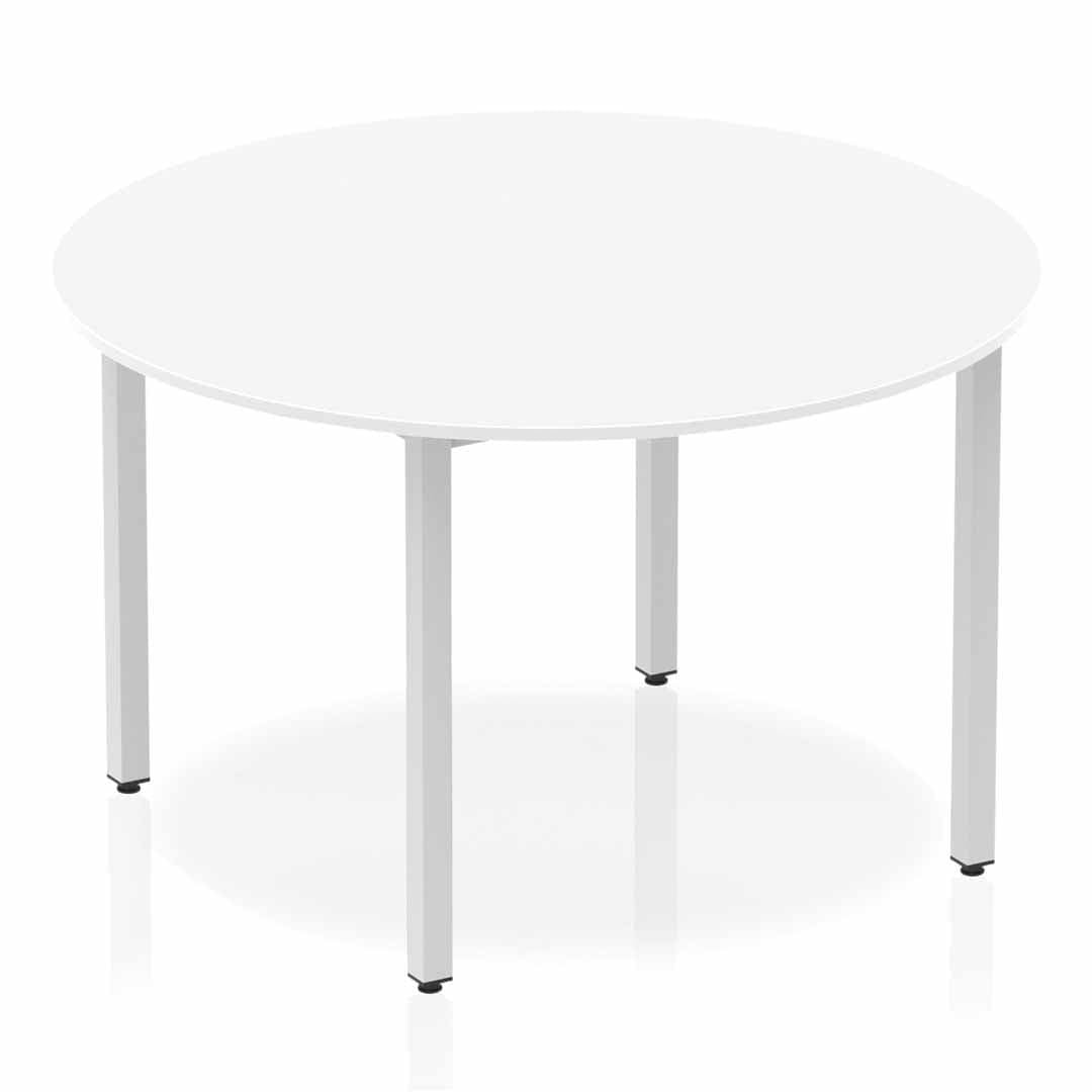 Office furniture impulse-circle-table-with-box-frame-leg Dynamic  White 120 Wide