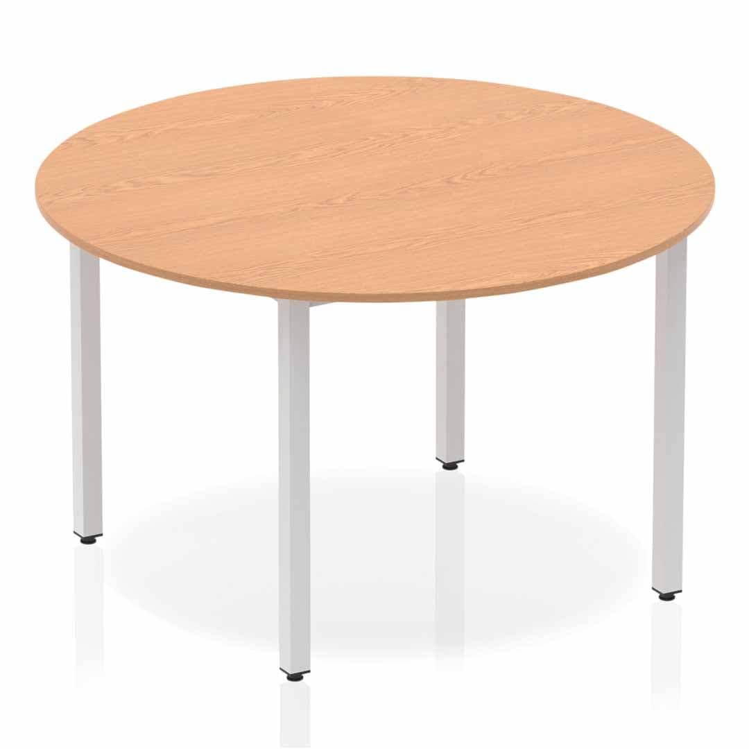 Office furniture impulse-circle-table-with-box-frame-leg Dynamic  Oak 120 Wide