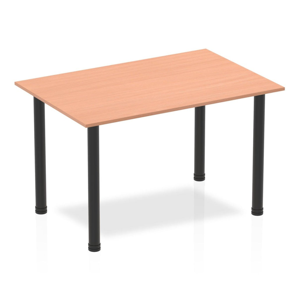 Office Table Impulse 120cm Straight With Post Leg by Dynamics Beech Desk  BlackLeg