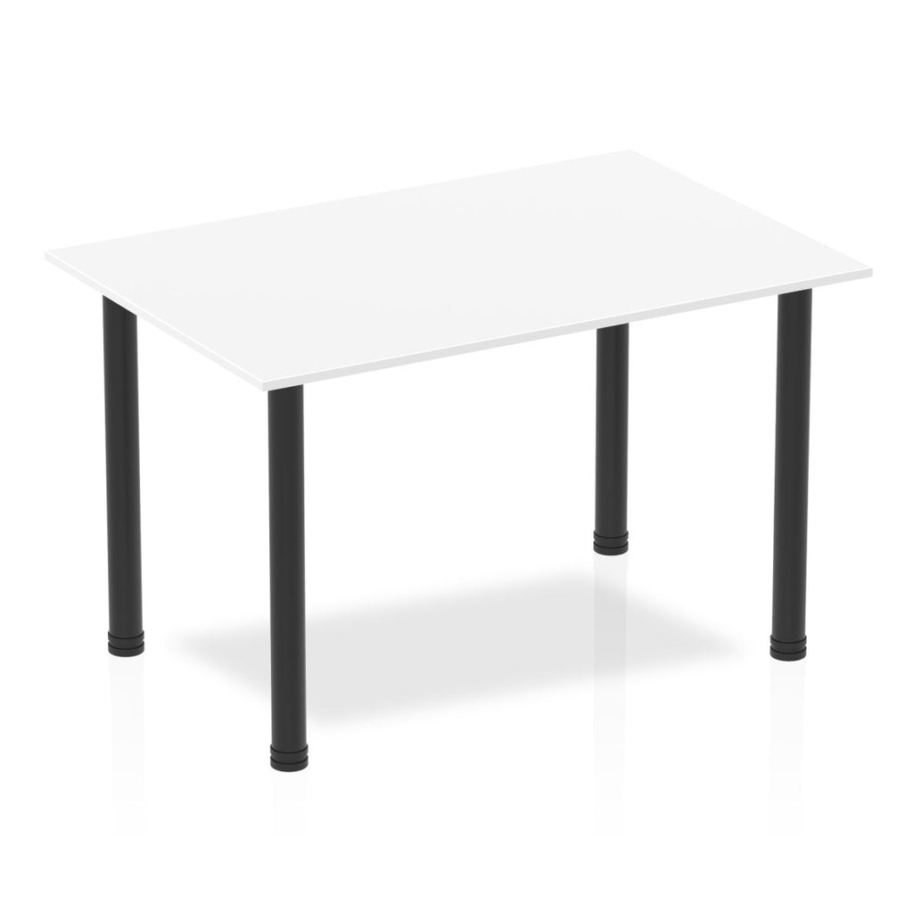 Office furniture impulse-120cm-straight-table-with-post-leg Dynamic  White Desk  BlackLeg