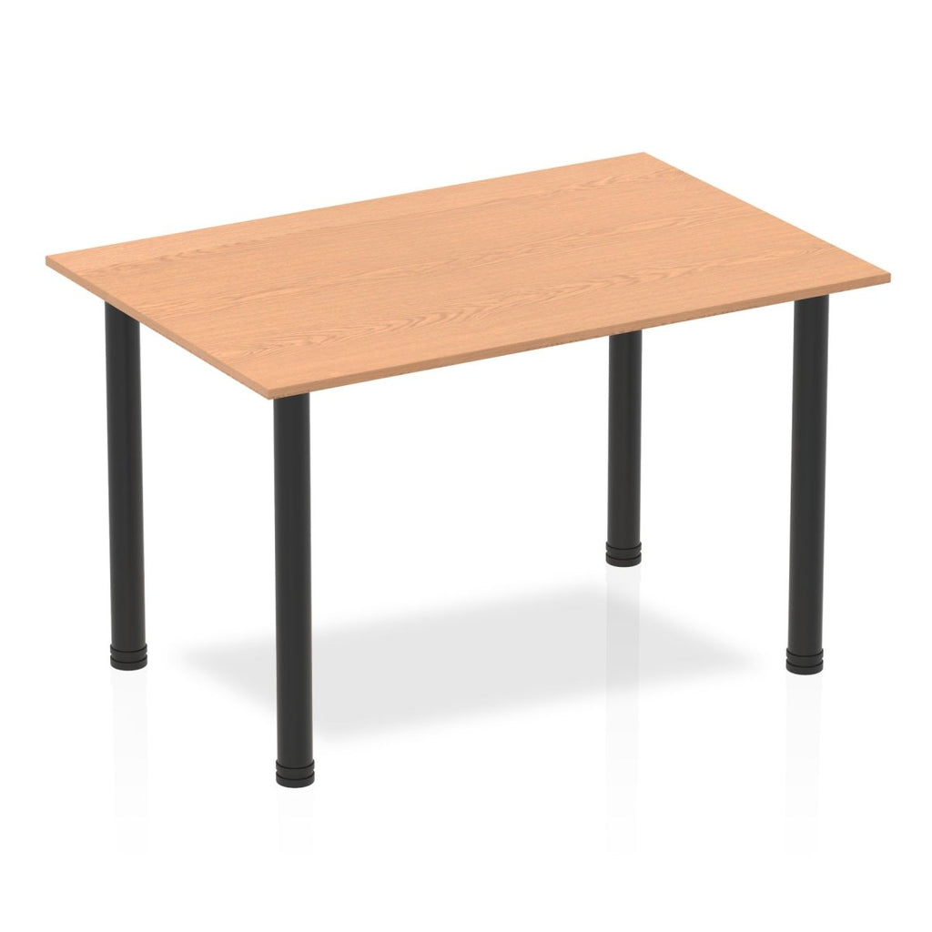 Office furniture impulse-120cm-straight-table-with-post-leg Dynamic  Oak Desk  BlackLeg