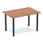 Office furniture impulse-120cm-straight-table-with-post-leg Dynamic  Walnut Desk  BlackLeg