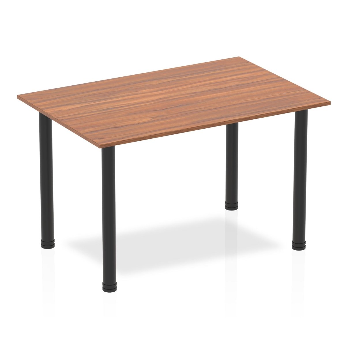 Office furniture impulse-120cm-straight-table-with-post-leg Dynamic  Walnut Desk  BlackLeg