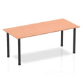 Office Table Impulse 180cm Straight Table With Post Leg Beech Black Dynamic Office  