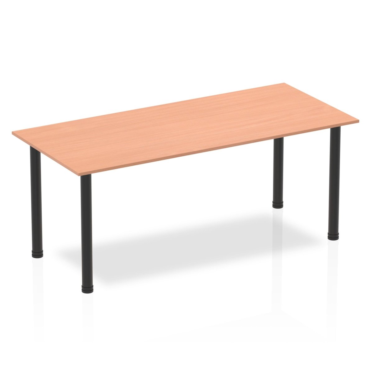 Office Table Impulse 180cm Straight Table With Post Leg Beech Black Dynamic Office  