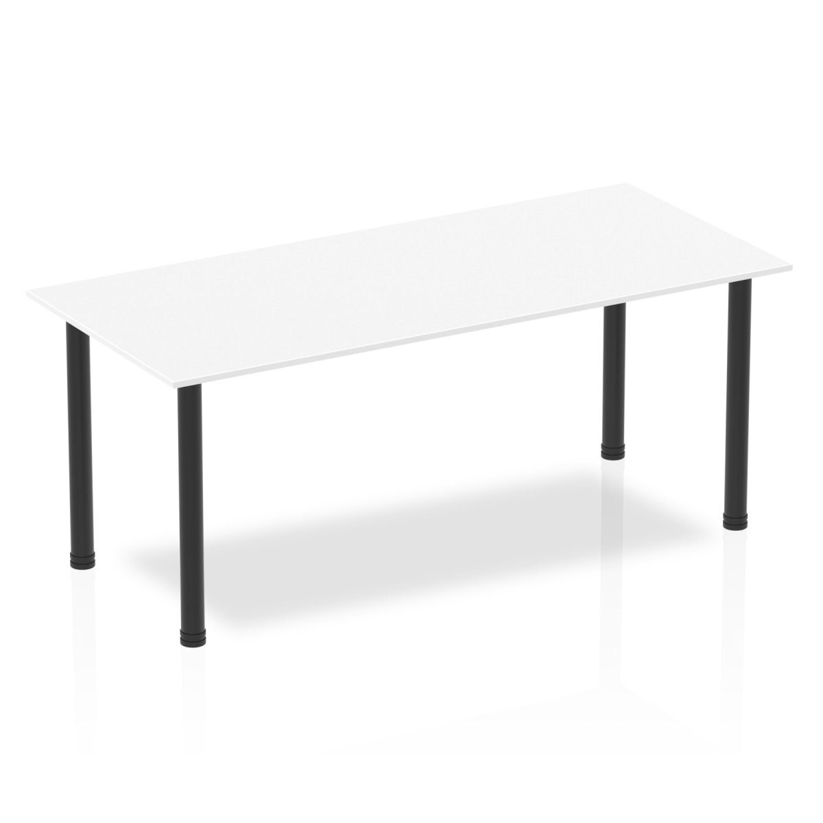 Office Table Impulse 180cm Straight Table With Post Leg White Black Dynamic Office  