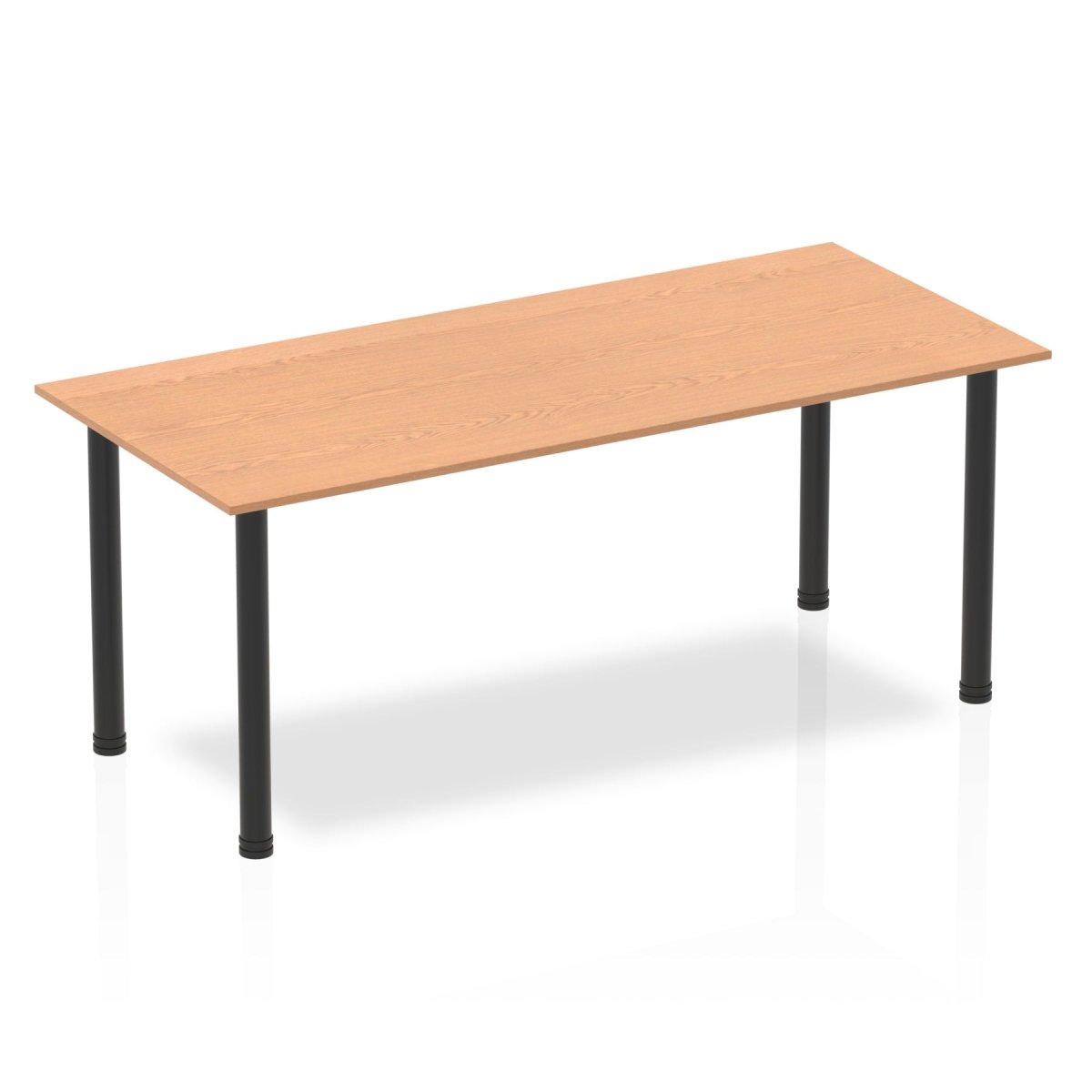 Office Table Impulse 180cm Straight Table With Post Leg Oak Black Dynamic Office  