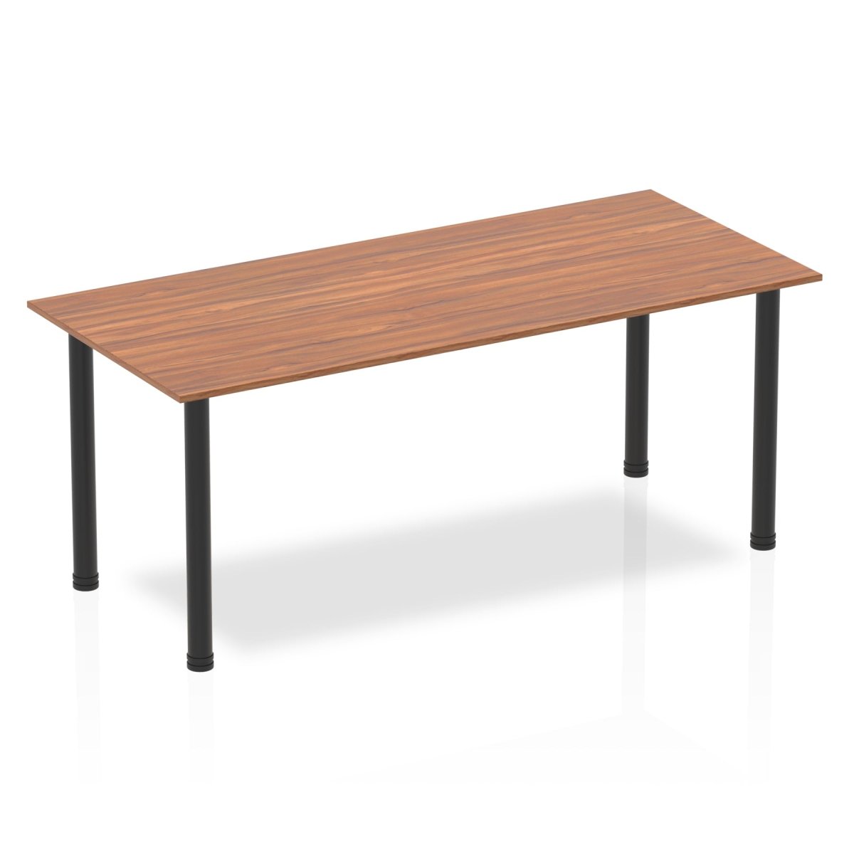 Office Table Impulse 180cm Straight Table With Post Leg Walnut Black Dynamic Office  
