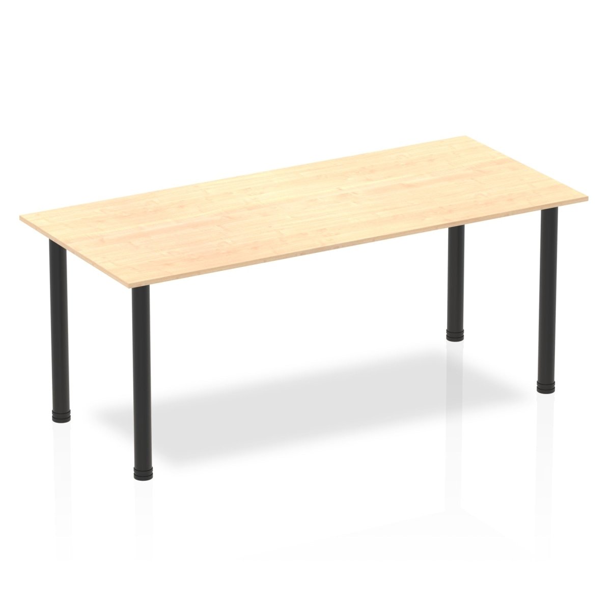 Office Table Impulse 180cm Straight Table With Post Leg Maple Black Dynamic Office  