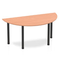 Office Table Impulse Semi-Circle Table With Post Leg by Dynamic Beech 160 Wide Black