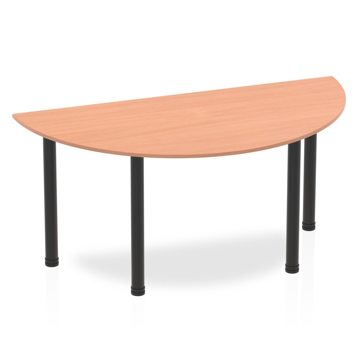 Office Table Impulse Semi-Circle Table With Post Leg by Dynamic Beech 160 Wide Black