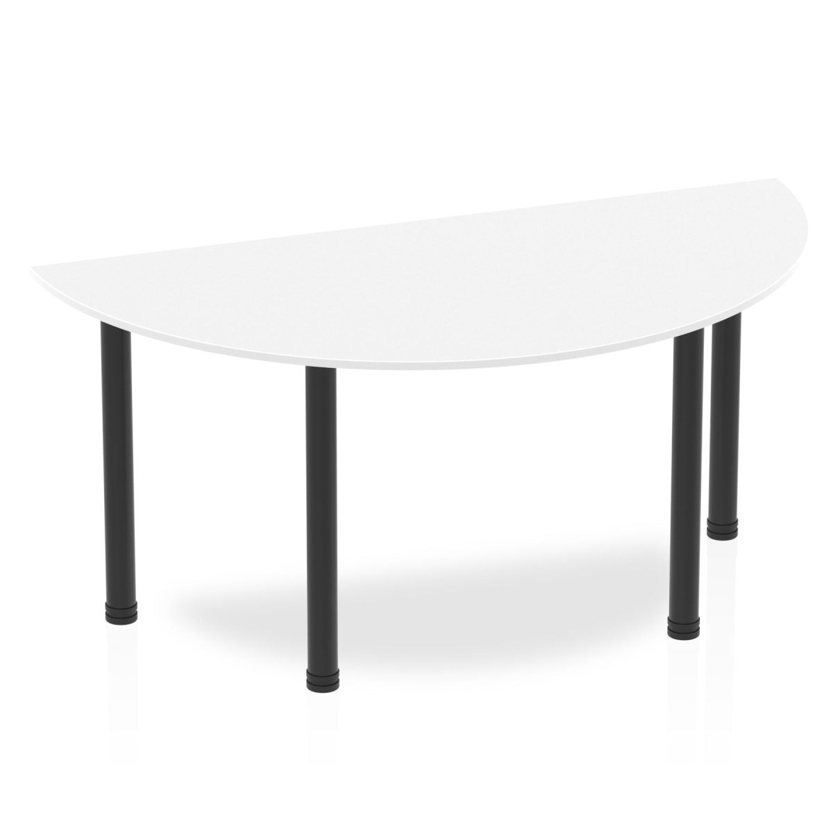 Office furniture impulse-semi-circle-table-with-post-leg Dynamic  White 160 Wide Black