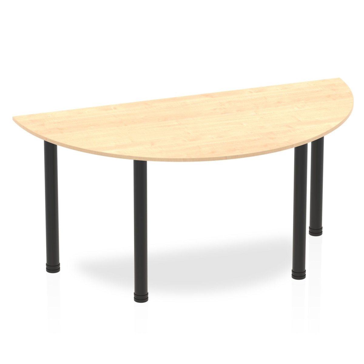 Office furniture impulse-semi-circle-table-with-post-leg Dynamic  Maple 160 Wide Black
