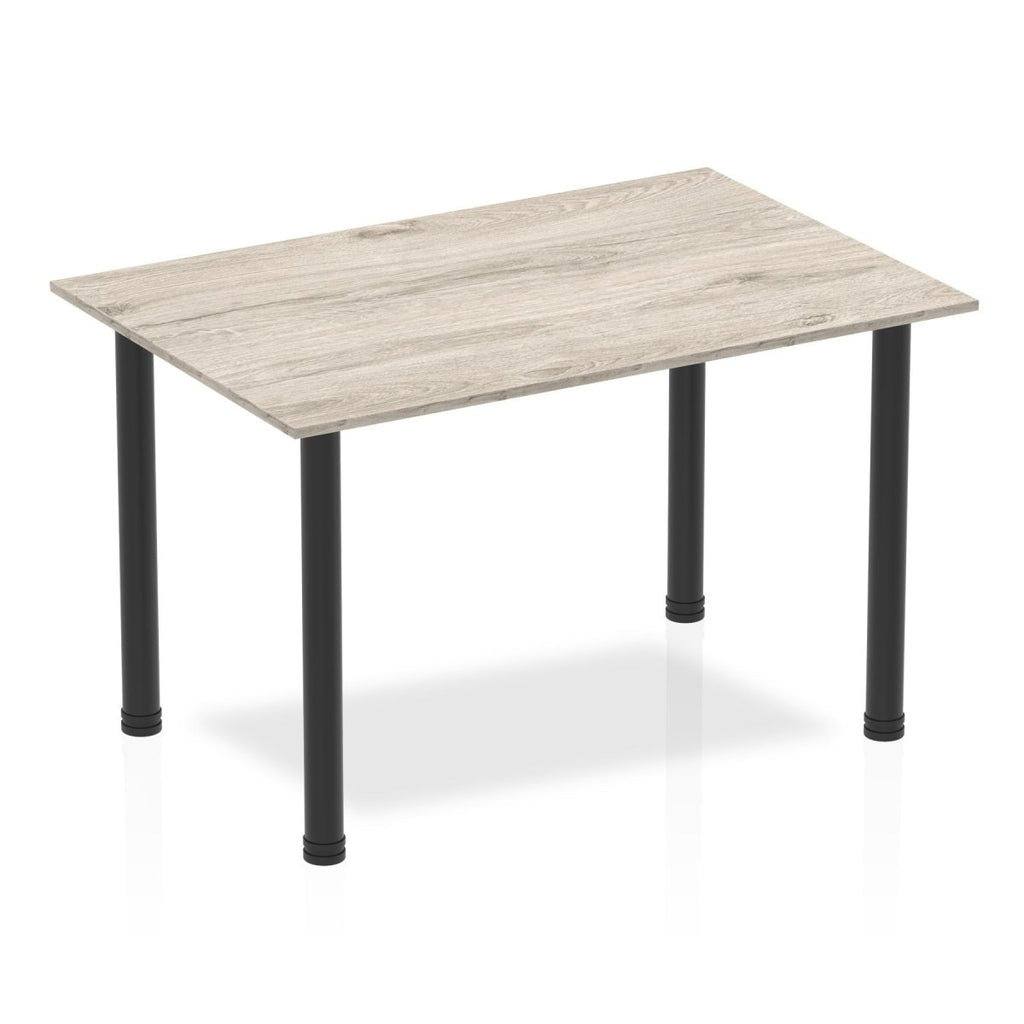 Office furniture impulse-120cm-straight-table-with-post-leg Dynamic  Grey Oak Desk  BlackLeg