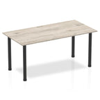 Office Table Impulse 160cm Straight Table With Post Leg Grey Oak Black Dynamic Office  