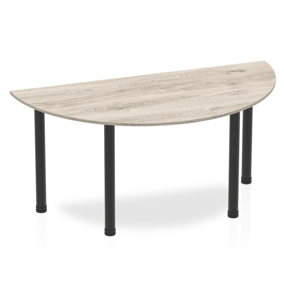 Office furniture impulse-semi-circle-table-with-post-leg Dynamic  Grey Oak 160 Wide Black