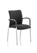Office Chair Academy Series Fabric Back Visitor with Chrome Finish Black  With Arms Black Fabric