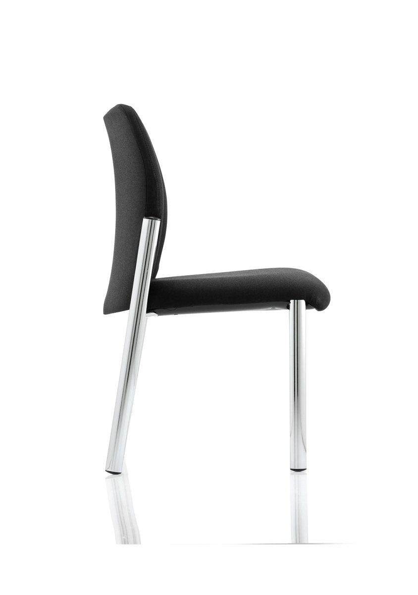 Office furniture academy-visitor-chair Dynamic  Bespoke Senna Yellow  With Arms Black Nylon