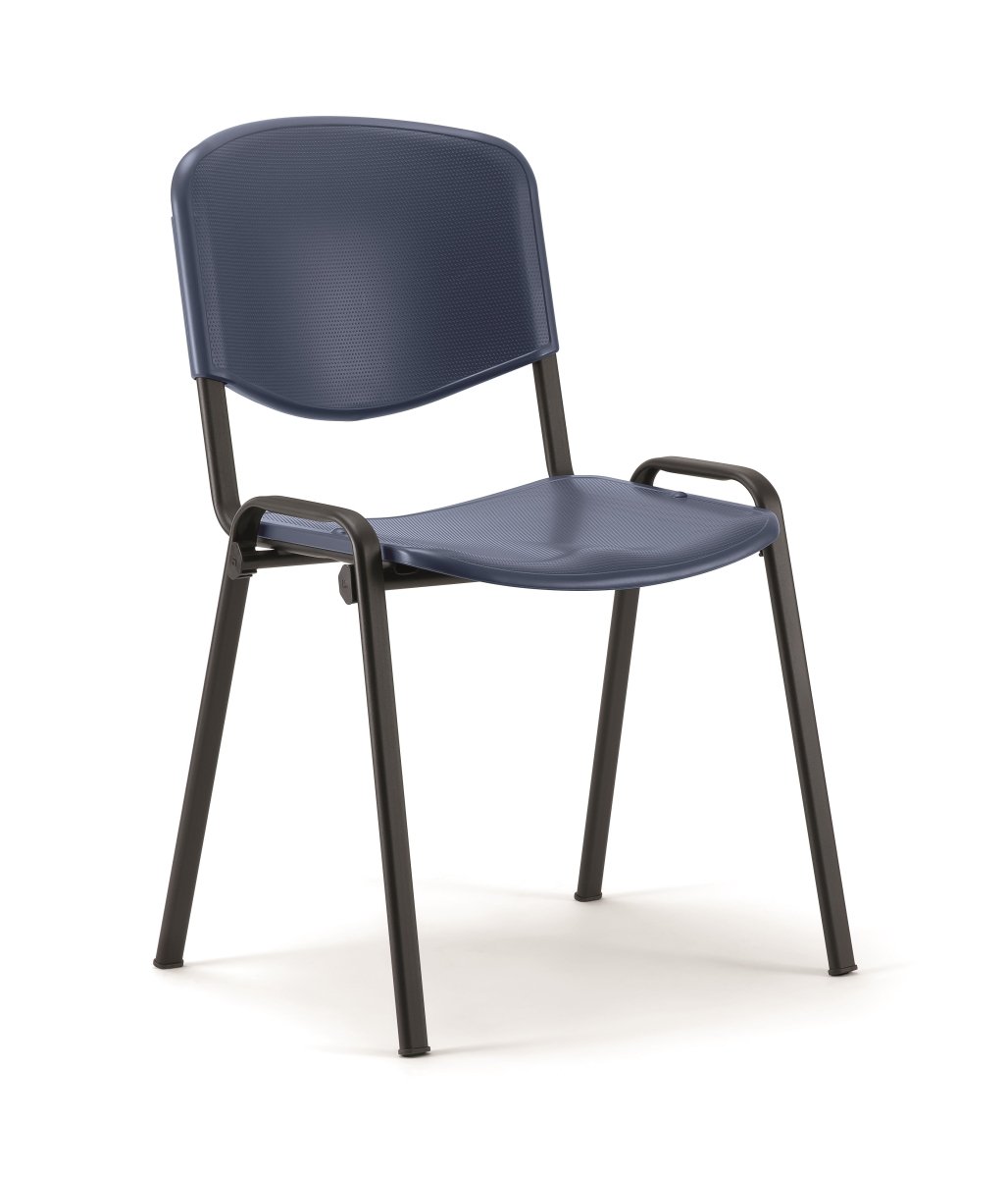Office furniture iso-stacking-chair Dynamic  Blue Vinyl Colour Black 