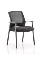 Stacking Visitor Chair Metro Medium Mesh Back with Arms Black   
