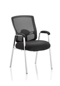 Visitor Office Chair Portland Medium Mesh Back Straight Leg with Arms Black   
