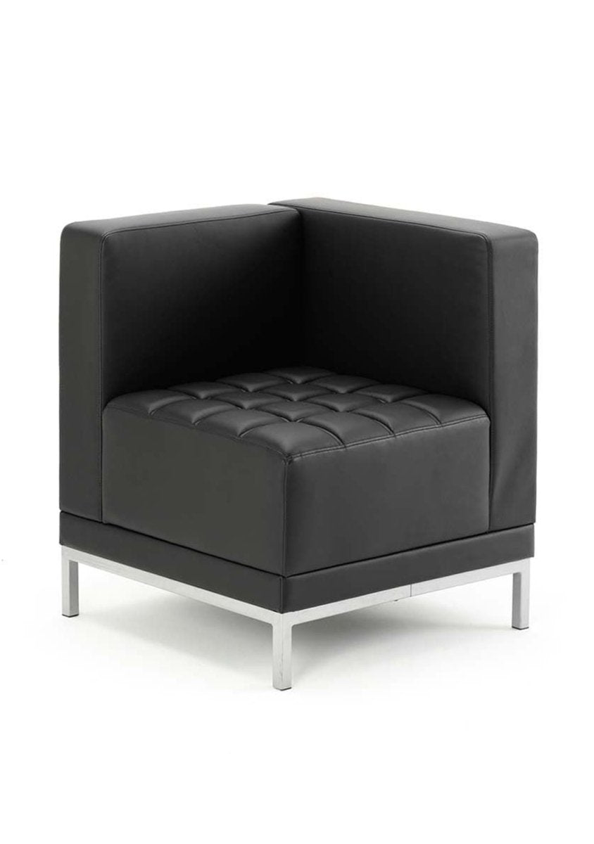 Office Infinity Modular Corner Unit Sofa Chair  Colour Black Soft Bonded Leather 