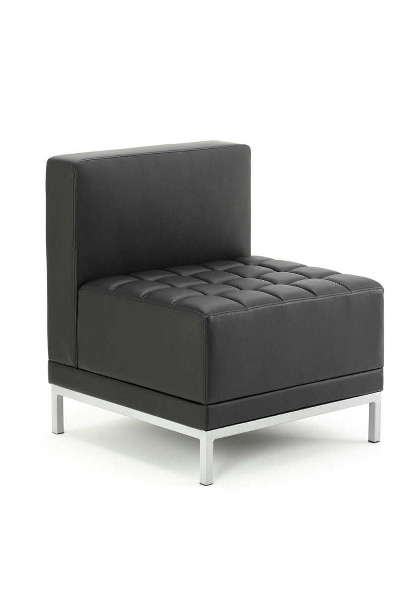 Office Infinity Modular Straight Back Sofa Chair  Colour Black Soft Bonded Leather 