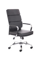 Executive ffice Chair Bonded Leather Owith Chrome Accents  Colour Black Leather 