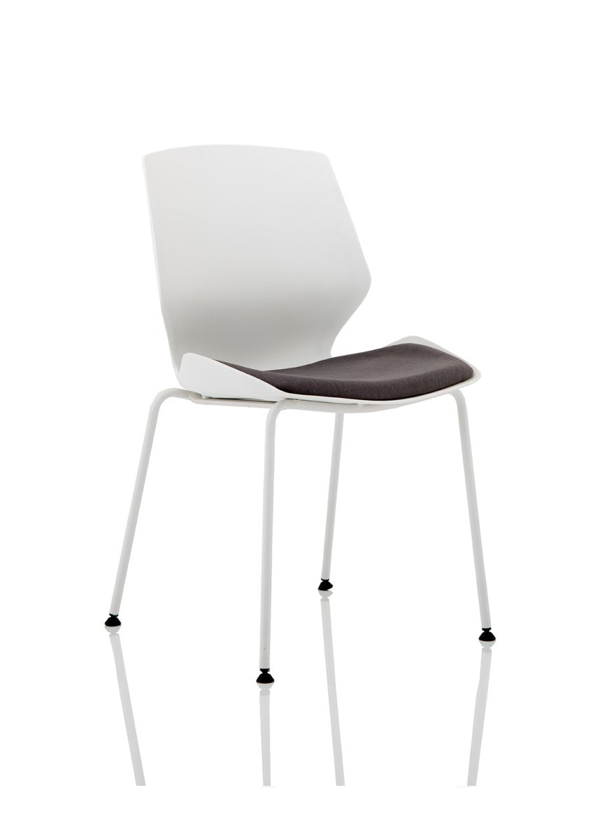 Seat Visitor Chair Florence White Frame Fabric  Grey   