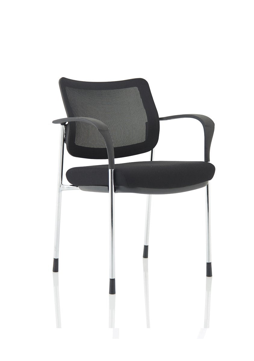Visitor Office Chair Brunswick Deluxe Medium Back Stacking with Arms Black  Fabric 