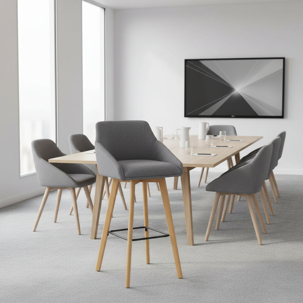 Office furniture carmen-wooden-leg-high-stool Dynamic   Colour Bespoke Quench 