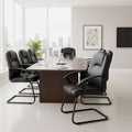 Visitor Chair Bella Medium Back Black Bonded Leather Black Frame Cantilever   Colour Black 