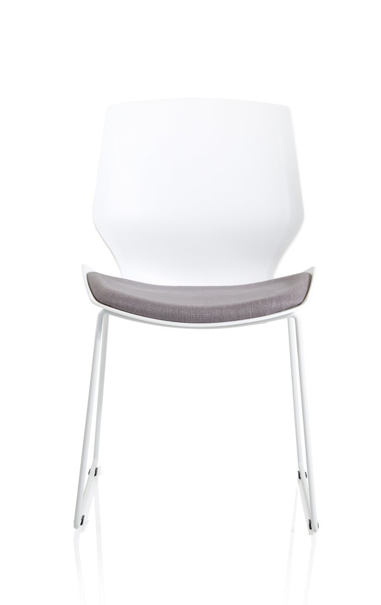 Office furniture florence-sled-white-frame-fabric-seat-visitor-chair Dynamic   Colour Bespoke Begamot Cherry