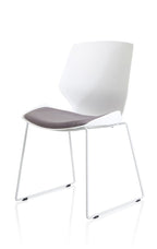 Office furniture florence-sled-white-frame-fabric-seat-visitor-chair Dynamic   Colour Bespoke Ginseng Chilli