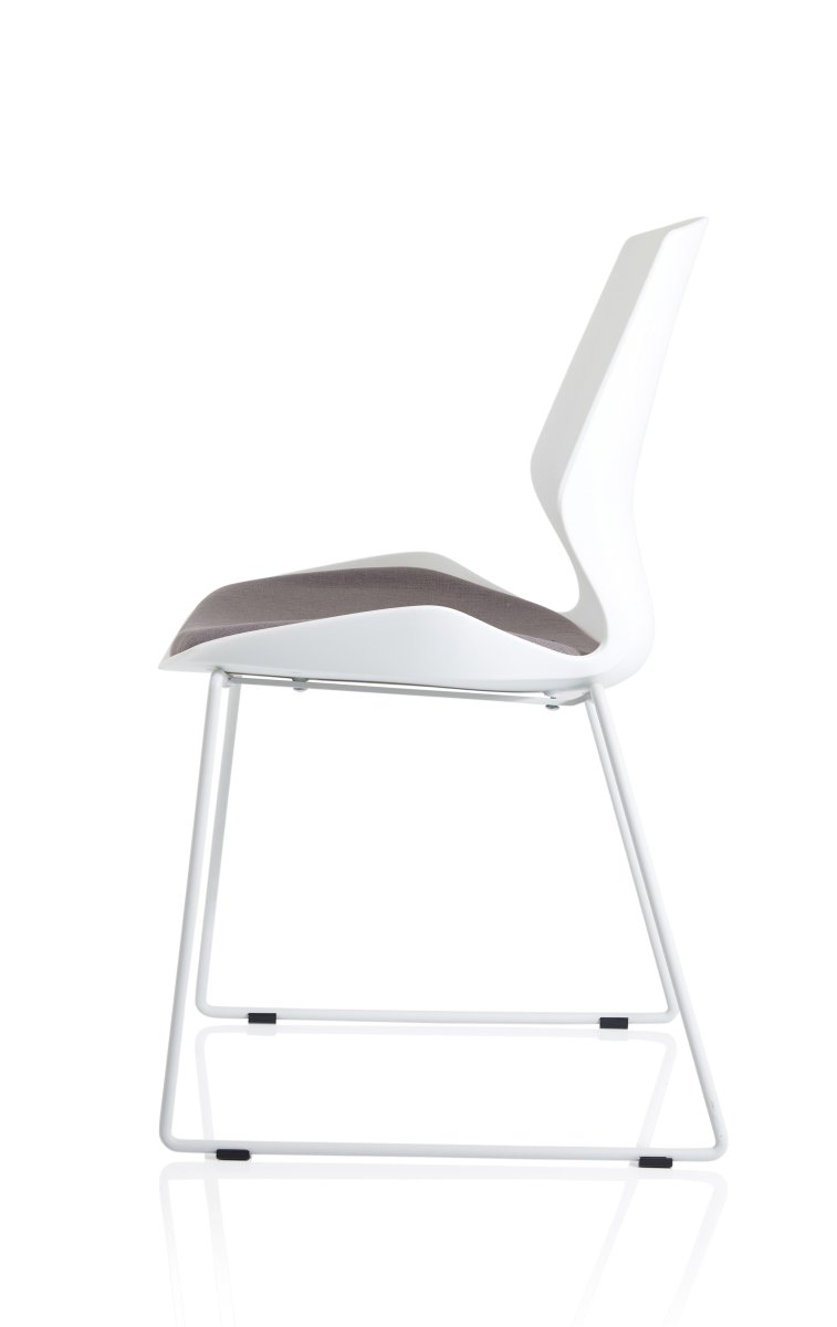 Office furniture florence-sled-white-frame-fabric-seat-visitor-chair Dynamic   Colour Bespoke Maringa Teal